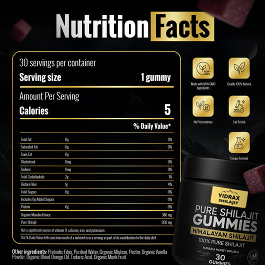 Yidrax® Shilajit - Pure Shilajit Gummies